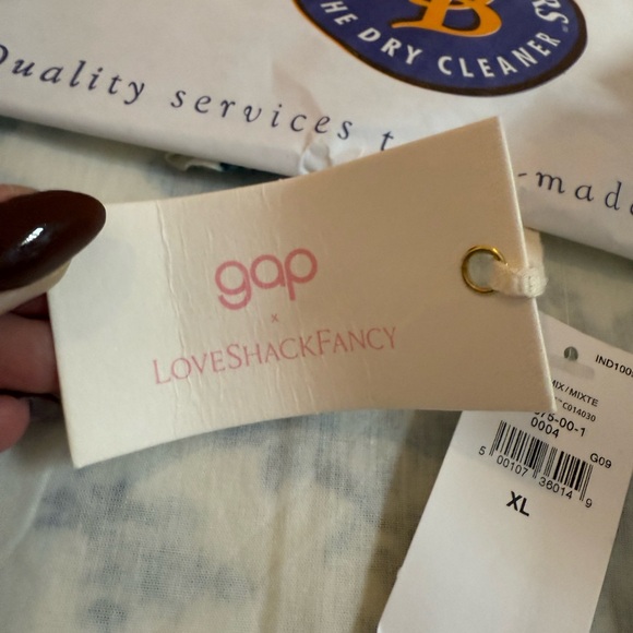 Gap x Love Shack Fancy Blue and White Floral Mini Dress XL NWT - Picture 2 of 4